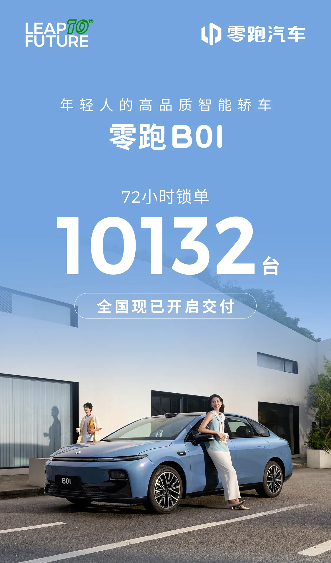 零跑B01上市72小時(shí)鎖單突破1萬臺(tái)